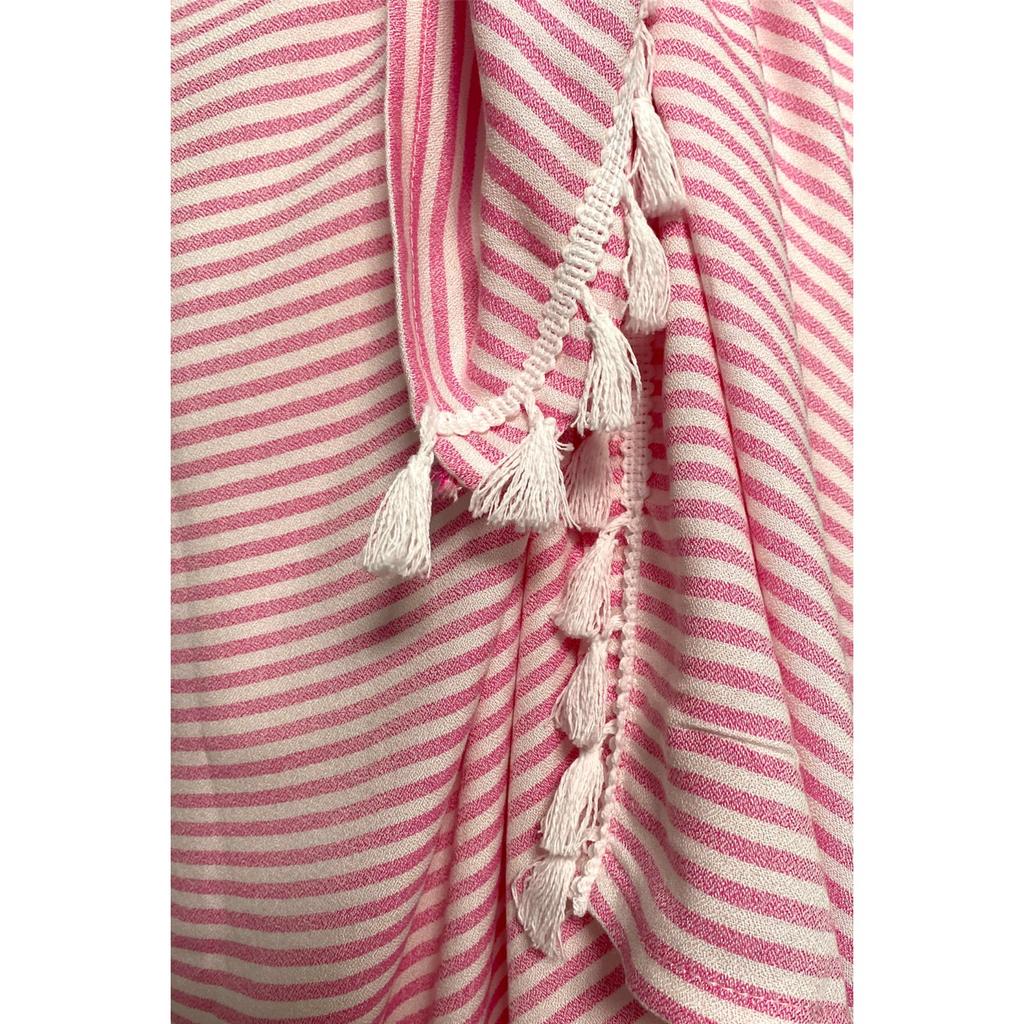 Pruhovaný peshtemal z organické bavlny 90x150cm s detaily střapců