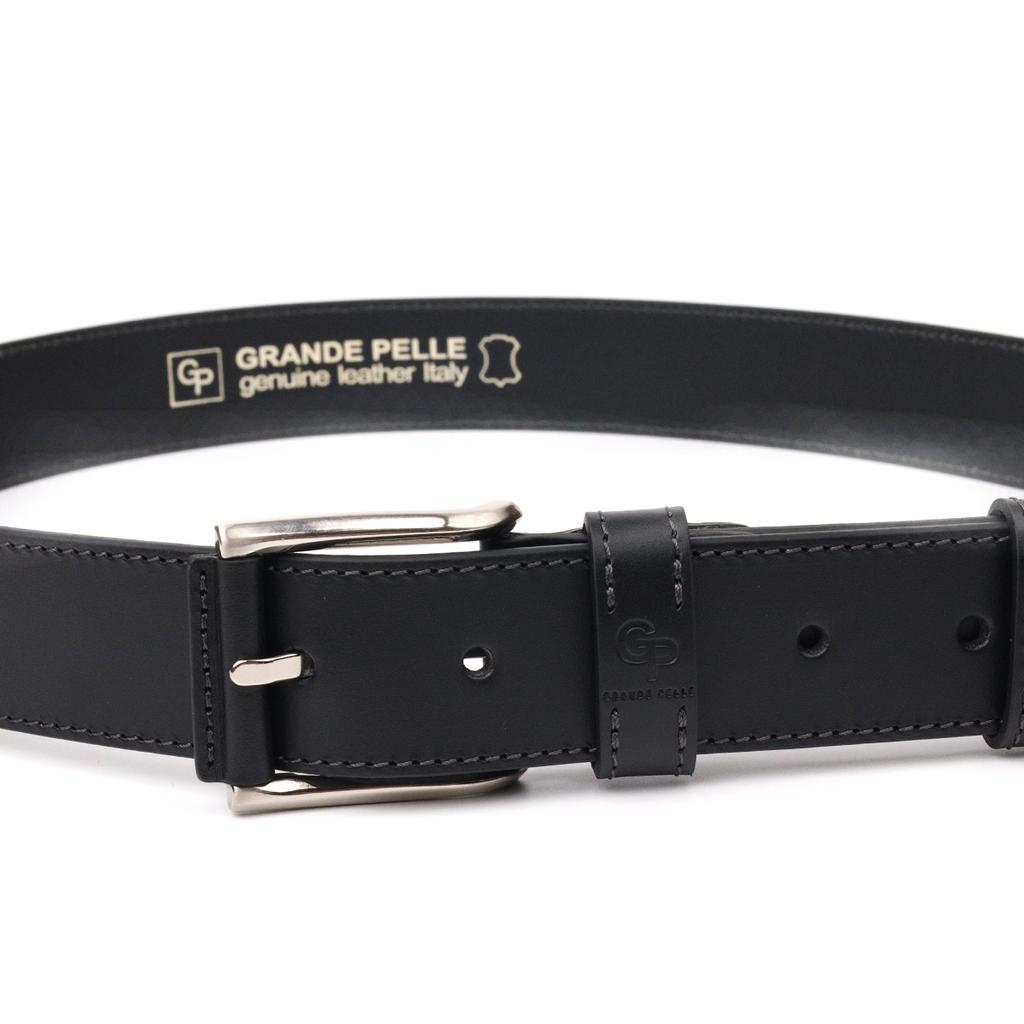 Reliable Men's Leather Belt GRANDE PELLE Leather Belt 21467 Black