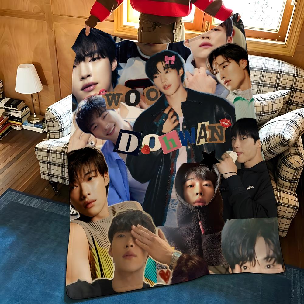 Celebrity W-Woo D-Dohwan Throw Flannel Blanket Suitable for Sofas Beds Offices Travel, Camping Chairs