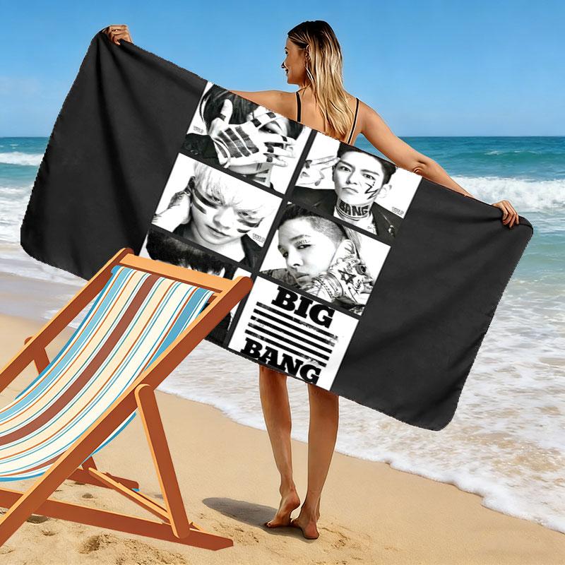 BIGBANG Print Beach Towel, Large Soft Quick Dry Towel for Beach Camping Swimming