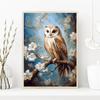 Niedliche Eule Vogel Tiere Blume Poster und Drucke Leinwandmalerei Vintage Wandkunst Bilder für Wohnzimmer Heimdekor Cuadros