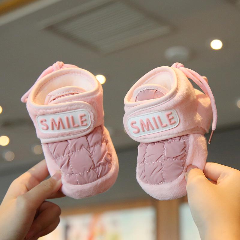 

Детская хлопковая обувь: Флисовая подкладка, Нескользящие, Теплые детские зимние ботинки для детей 0-1 года 13cm (10-15 months)