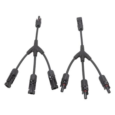 2 PCS Y Branch Solar Connectors 1 To 3 Splitter Solar Cable Wire Plug PV Solar Parallel Adapter