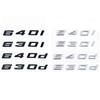 Glossy Black ABS Alphanumeric Badge for BMW E63 E64 F06 F12 F13 G32 - 630i 630d 640i 640d XDrive SDrive - Bright Silver Car Embl