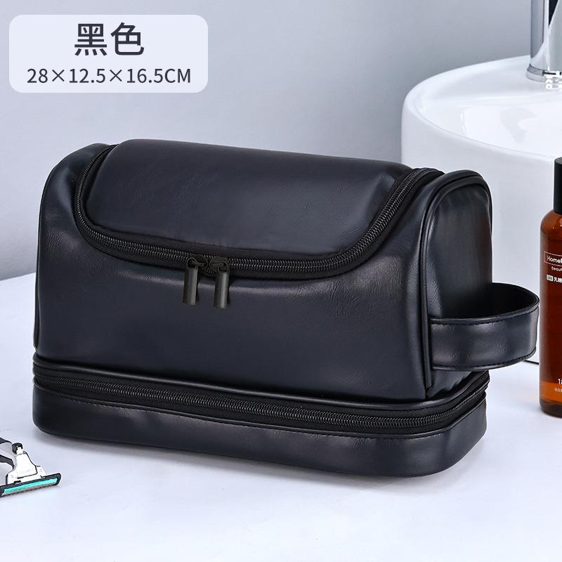 Men s Wash Bag Double Layer Portable Cosmetic Bag Portable Large Capacity Waterproof Cosmetic Storage Bag чёрный