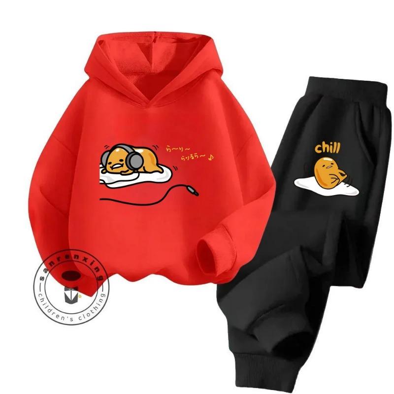 

Набір худі з мультфільмом Gudetama Super Cute Pure Cotton Soft Texture підходить для дітей 3-14 років, Kawaii Home Travel Clothing 120