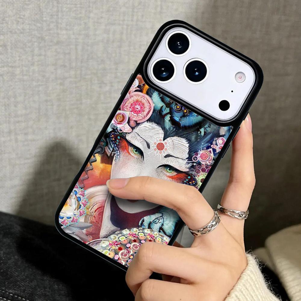 Capa Case for iPhone 17 Air 16 Pro Max 15 Plus 11 13 Mini 14 12 Back Phone Cover Japanese Geisha