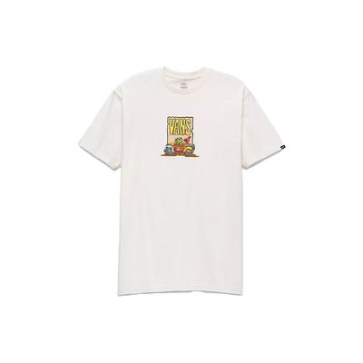 Vans X Sesame Street Collaboration SS23 Sesame Street Pattern Printed Crew Neck Short Sleeve T-Shirt Unisex Tops Antique-White VN000BPV3KS