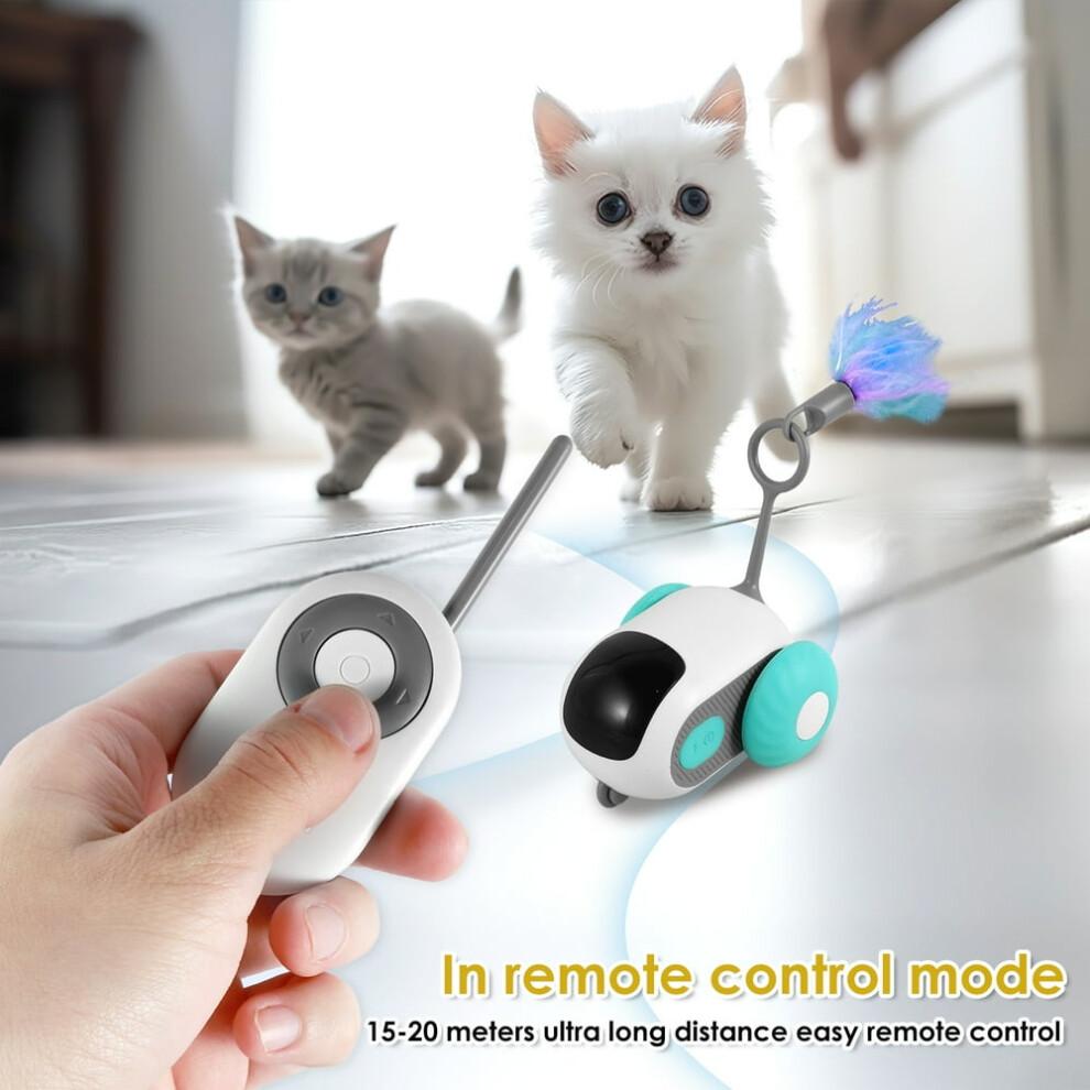 Estbridge Interactive Cat Toy, USB Rechargeable, Auto & Remote Control, Obstacle Avoidance, Dual Mode Smart Electric Cat Toy