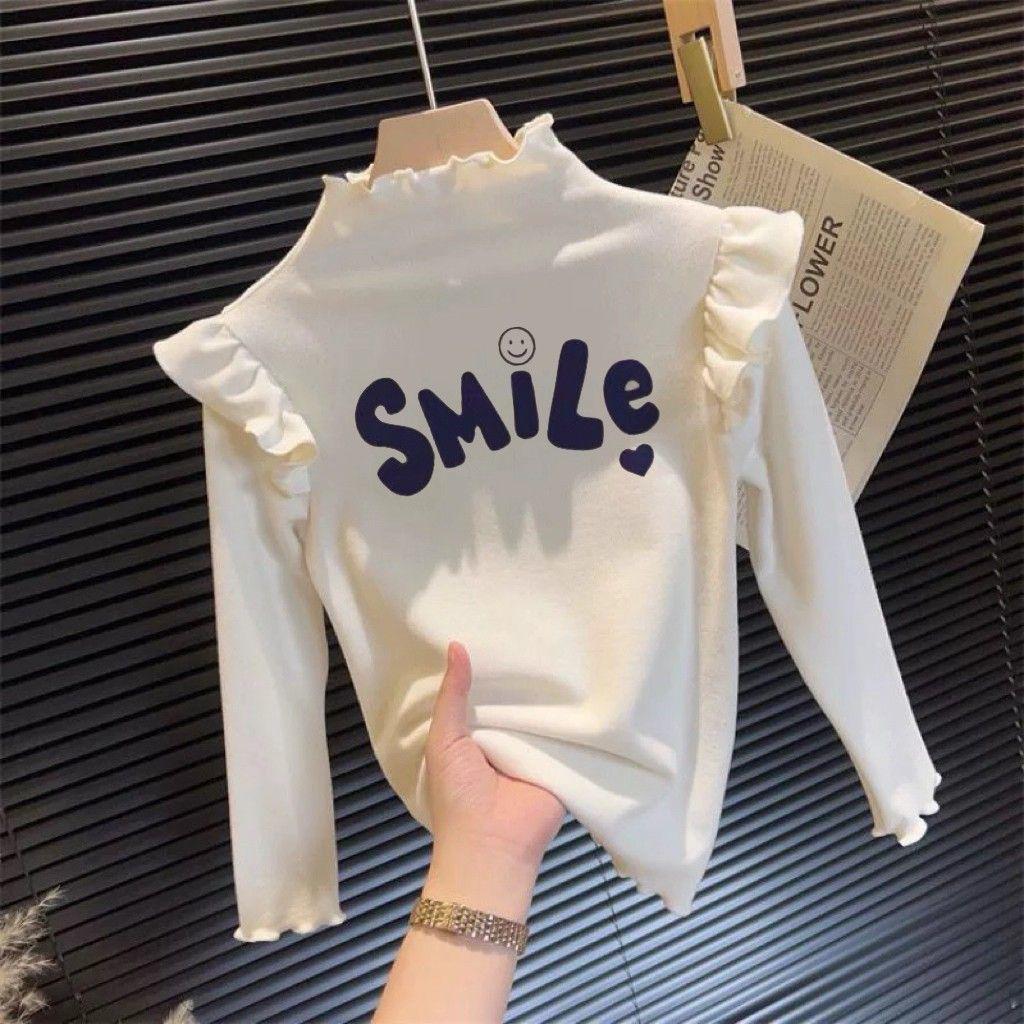 Girls' Autumn/Winter Flying Sleeve Long-Sleeve T-Shirt - Trendy Korean Style Inner Wear