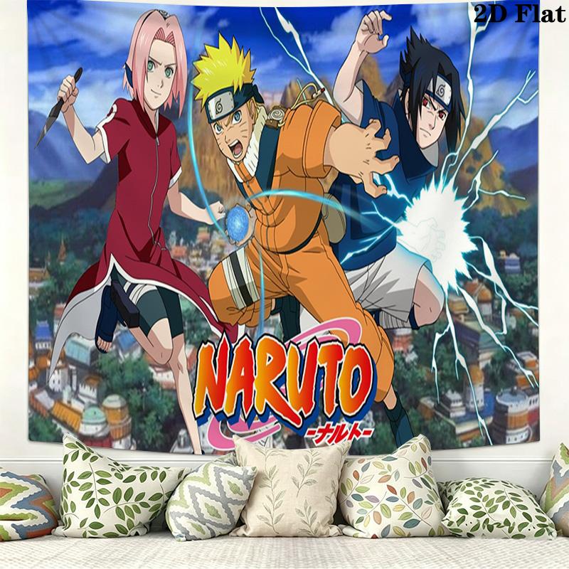 N-NARUTO Wall Tapestry Aesthetic Wall Hanging Printed Fabric Blanket Decorative Tapestries for Bedroom Living Room Home Decor