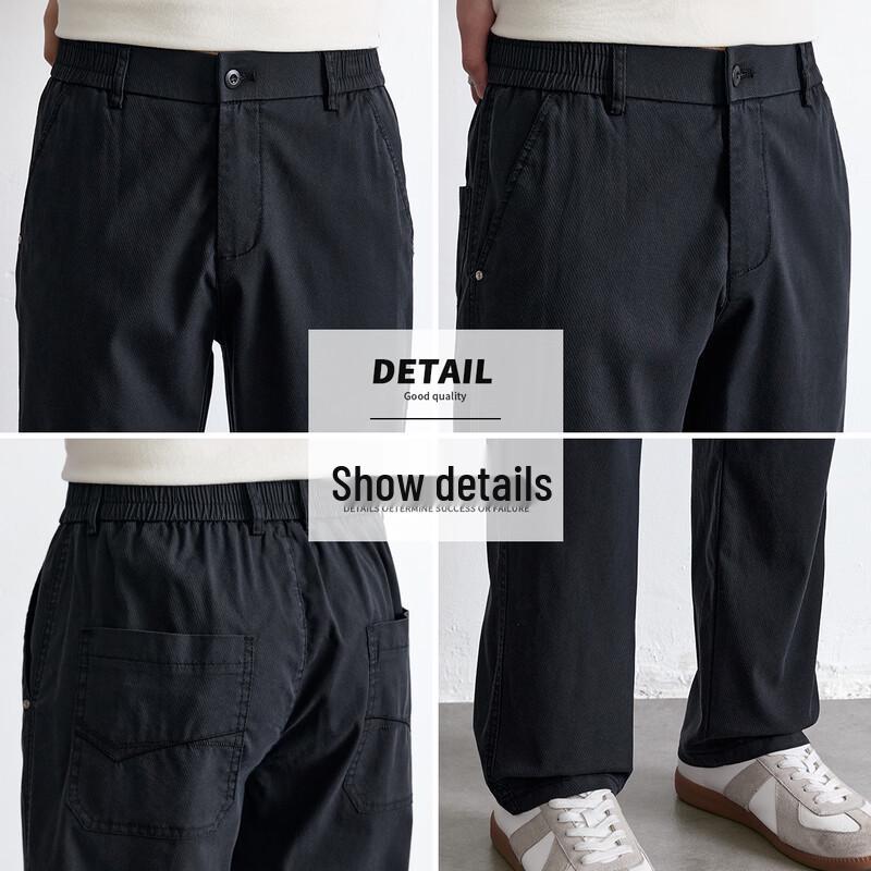 Baleno Men's S&K Tencel Blend Casual Straight Pants
