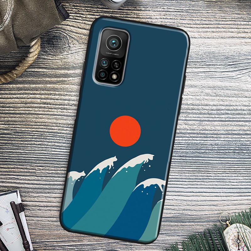 Cat Mount Fuji Japan Wave Landscape Cover For Xiaomi 13 14 15 Ultra 11T 12T 13T 14T Pro POCO X7 Pro X3 X5 F5 F6 M6 X6 Pro Case