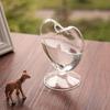 Transparente Glasvase Bücherregal Blumengesteck Schreibtischschrank Herzförmige Vase für Schlafzimmer Arbeitszimmer Wohnheim Geburtstagsgeschenk