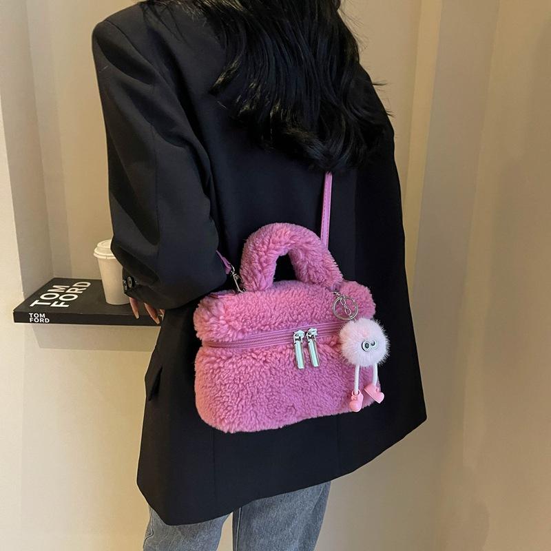 Bag Literary Versatile Lamb Fleece Premium Texture Women's Bucket Bag Autumn and Winter New Shoulder Crossbody Bag