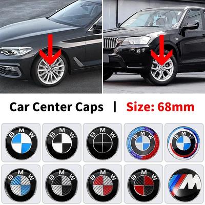 4pcs 68mm Car Wheel Center Cap Logo Hub Badge Rims Cover For E46 E38 E60 E90 E93 F20 F30 X3 X5 Blue White Black Anniversary