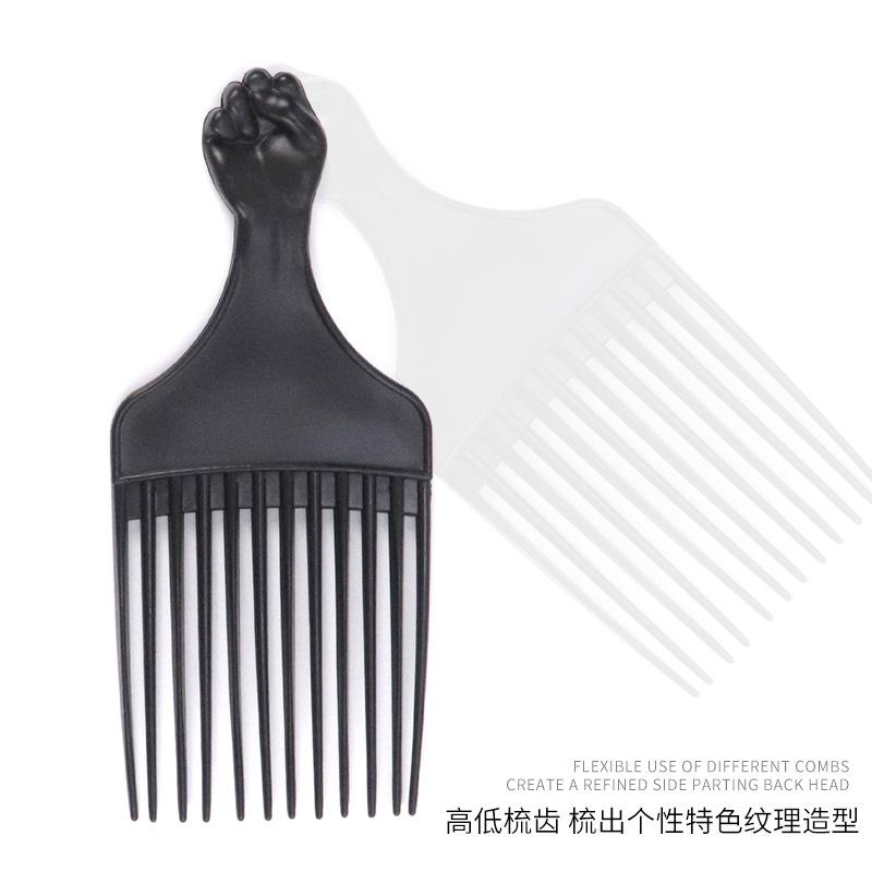 Wide Teeth Brush Pick Comb Fork Hairbrush Insert Hair Pick Comb Plastic Combs for Curly Afro Hair Styling Tools for Women Men