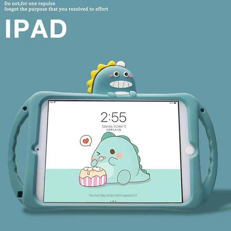 iPad 9/Air 4 Silicone Protective Case with Pen Slot - Cartoon Design for 10.9-inch, 10th Gen, and Mini 5/6 Tablets