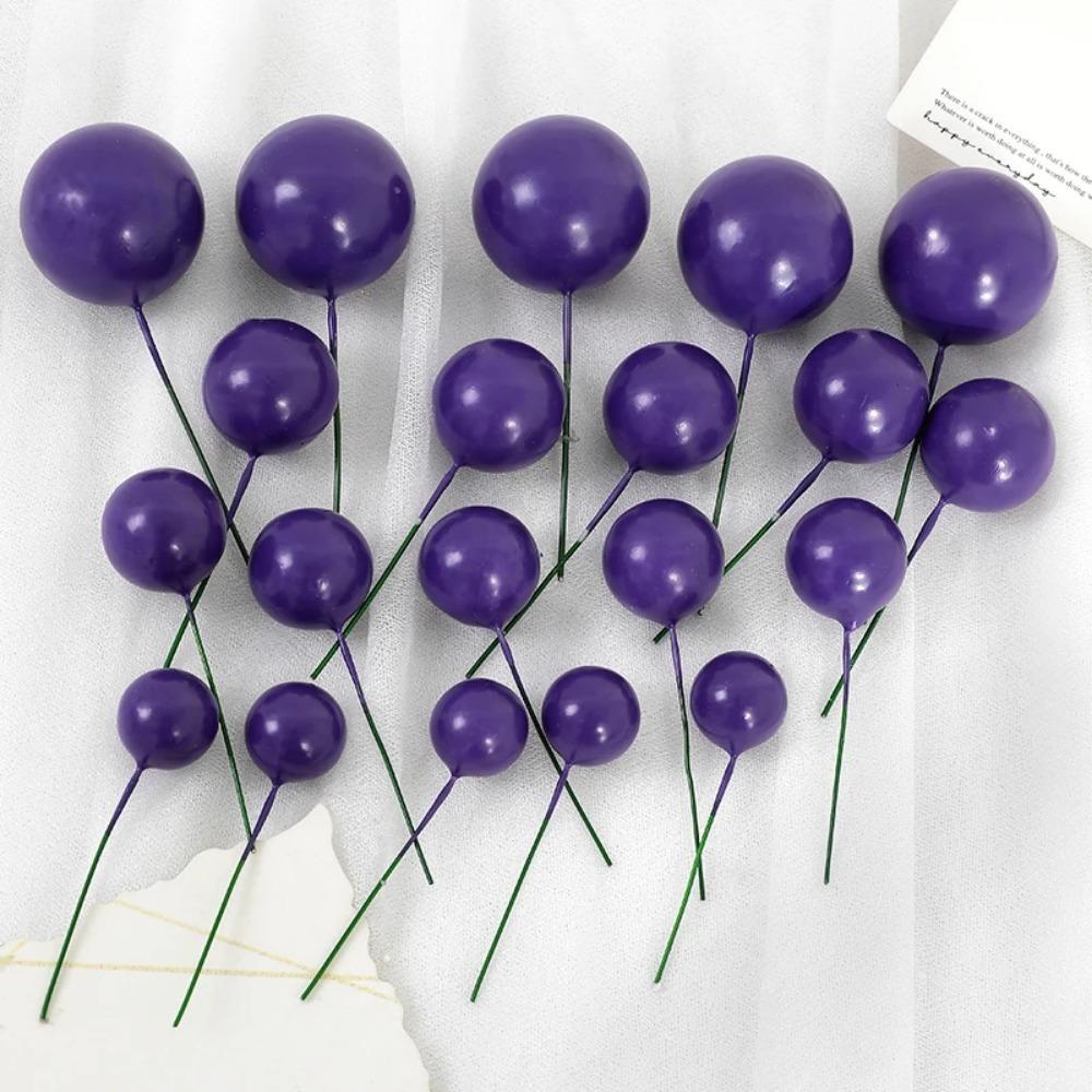 20/30Pcs Cake Balls Decoration Gilded Black Happy Birthday Foam Ball Cake Stickers Party Mother's Day Decor DIY Wedding Decor
