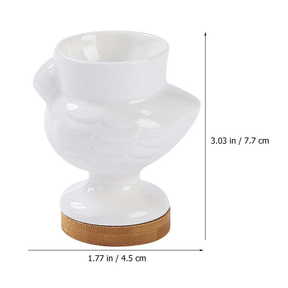 Ceramic Egg Cup Chick Shape Boiled Egg Cup Holder Stand Container Kitchen Breakfast Banquet Eggs Supplies