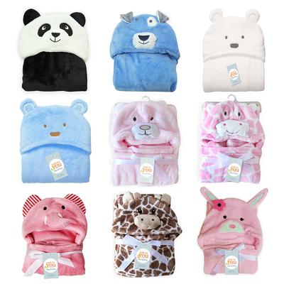 Baby Bathrobe Cartoon Blanket Kids Hooded Toddler Baby Bath Towel