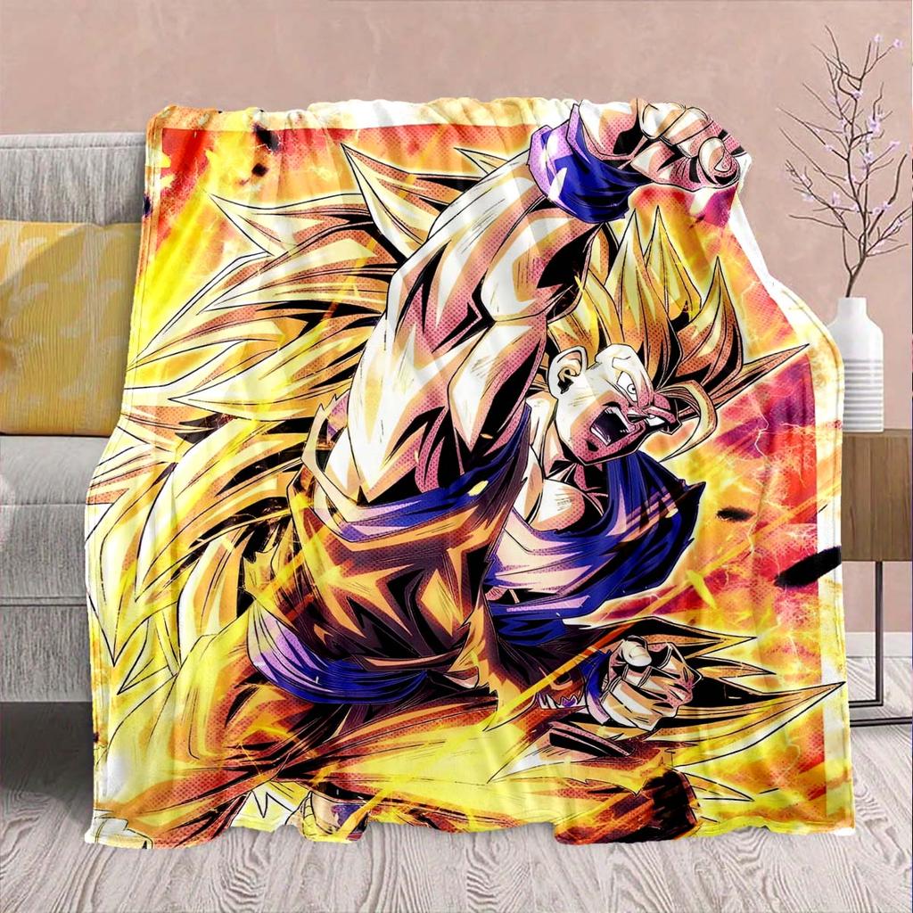 Dragon Ball Anime Flaneldecke - Weich Warm Perfekt für Sofa, Bettwäsche Camping Reise Büro Heimdekoration -QJY