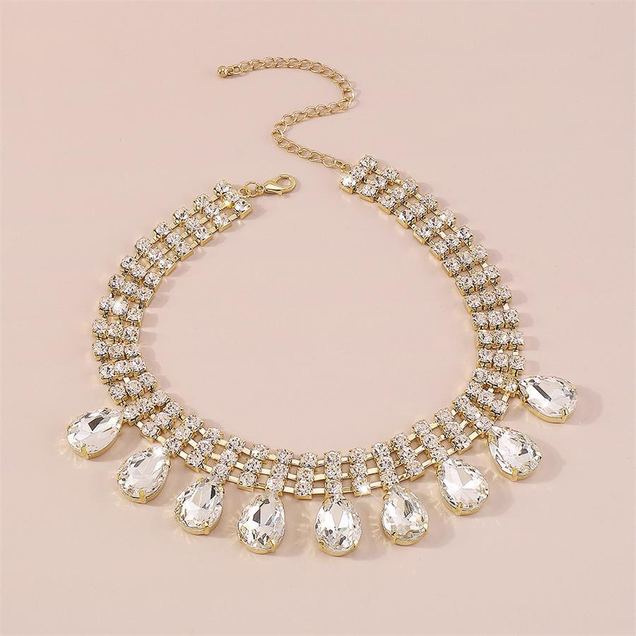 Customized Collarbone Chain Creative Design Multi-Layer Water Drop-Shaped Neck Chain Light Luxury Temperament Versatile Necklace Customization