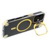For iPhone 16 Magnetic Clear Case Shockproof Hybrid Phone Shell with Camera Lens Frame Kickstand