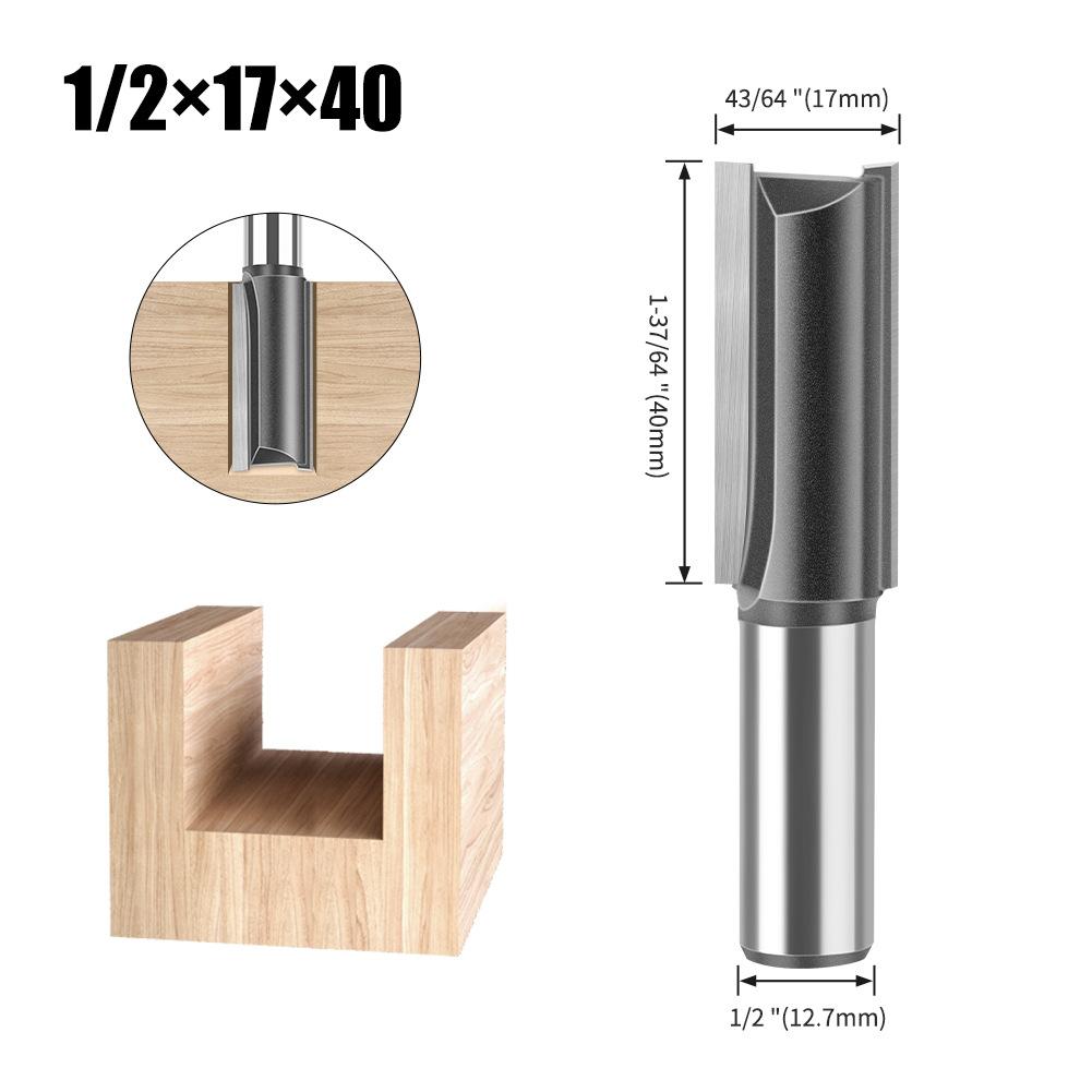 Woodworking Milling Cutter 1/2 Handle Extended Straight Blade Length 40Mm Slotted Straight Cutter Notch Cutter Slotted Milling Cutter Tools