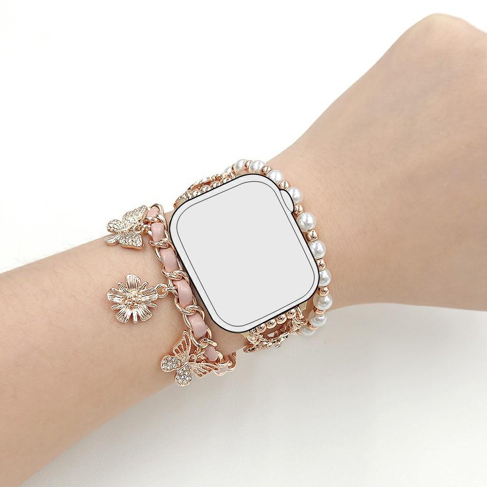 Zinc Alloy Bracelet Strap for Apple Watch Series 10 Ultra 9 8 7 SE 6 5 4 3 2 1 46mm 49mm 45mm 44mm 42mm Flower Butterfly Watch Band