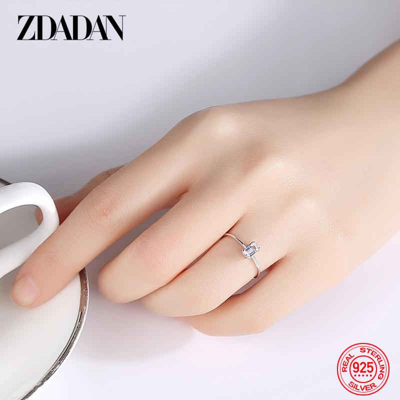 925 Sterling Silver Diamond Ring for Women Fashion Wedding Jewelry Gift