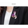Brooch, Drip Oil, Retro, Minimalist, Fox Chest Flower, Sweater Alloy Cardigan Accessory, Rhinestone Pin