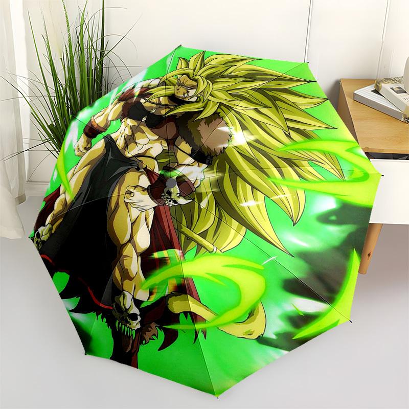 

1pc Dragon Ball Z Broly Outdoor Umbrella - Automatic Opening/Closing - Portable 3-Fold Design - 8 Bone Iron Frame - Perfect Gift for Fans, Travelers,