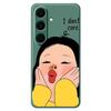 For Samsung Galaxy S25+ Case Girl Holding Face Pattern Printing Straight Edge TPU Phone Back Cover