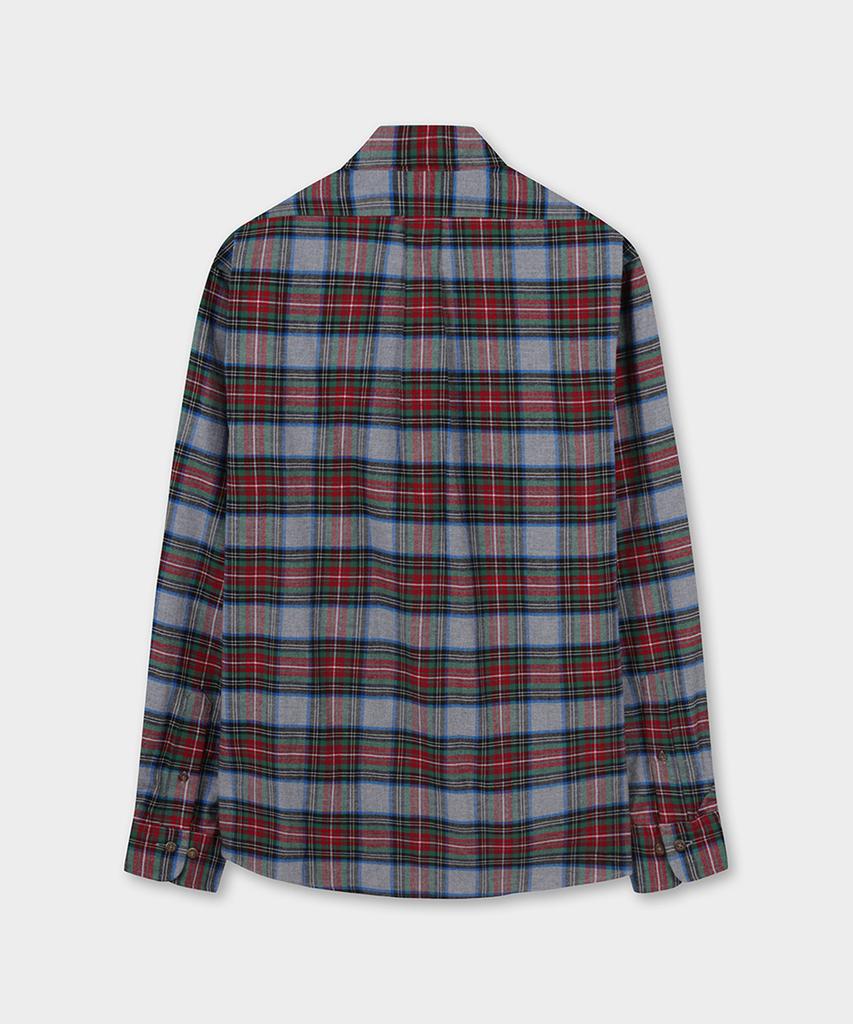 BROOKS BROTHERS Flannel Tartan Check Sport Shirt (Grey) (Bbthmf3576Wef)