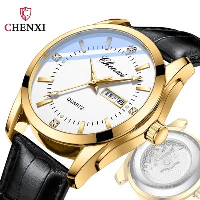 Luxury Men's Quartz Watch Top Brand Waterproof Luminous Date Week Wristwatch Stainless Steel Watches for Male Gift