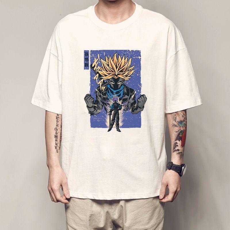 Last Language  Dragon Ball Little Wukong T-shirt Trunks Short-sleeved Dragon Ball Garin Fairy Peach White Clothes