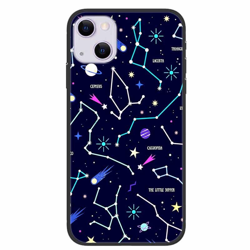 For iPhone 14/14 Plus Case Black Silicone Soft TPU Luxury Flower Animal Back Cover For iPhone 14/14 Plus New Shells for iPhone14