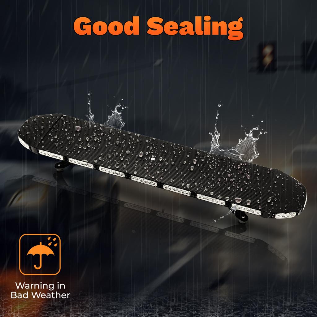 108LED Strobe Light Bar, 15 Mode IP66 Waterproof Warning Beacon for Emergency Truck Snow Plow Tow Vehicle