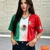 Maglia estiva da donna con scollo a V maglia maglia da calcio Messico T-shirt sportiva traspirante da donna poliestere T-shirt traspirante maglia 2026 top