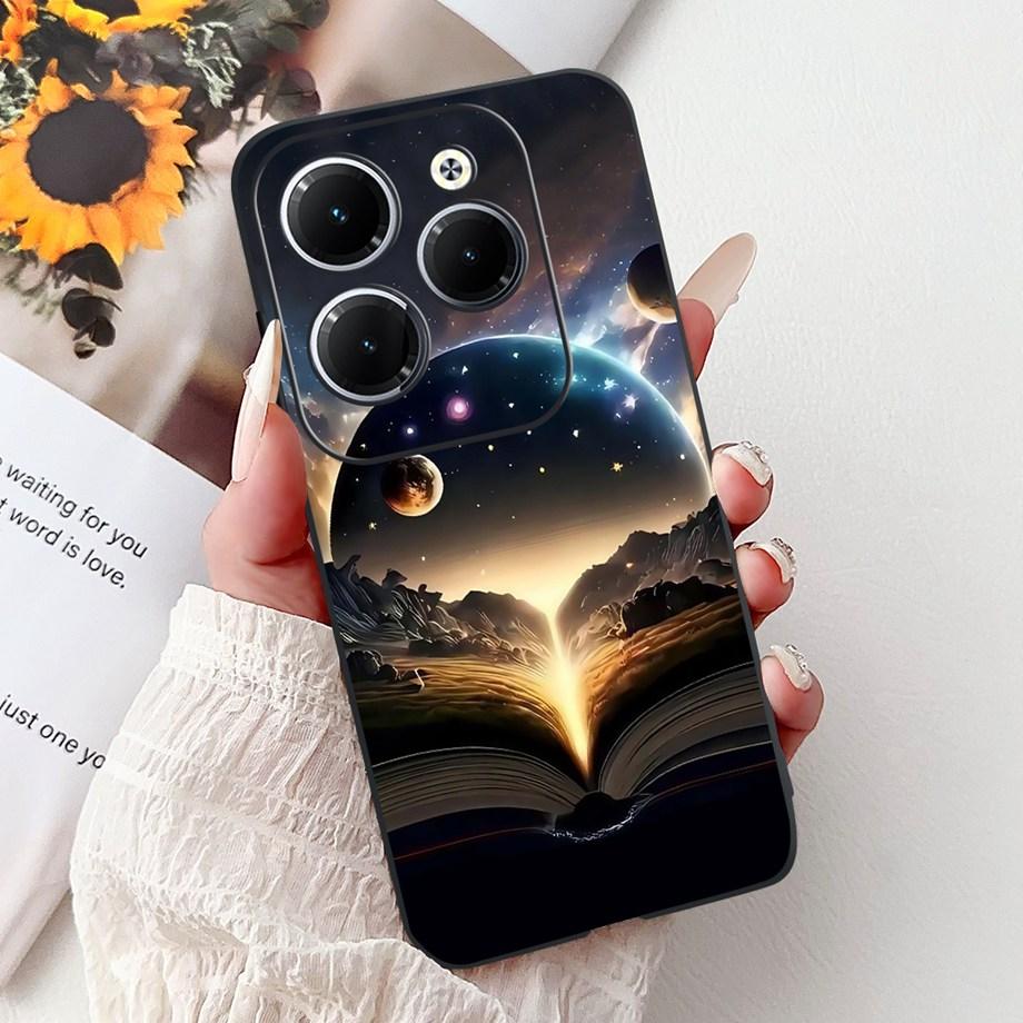 Dragon Koi Fish Landscape Phone Case For Infinix Hot 40i 40 Pro Back Cover Soft TPU Cartoon Bumper For Hot 30 30i 30 Play Shell