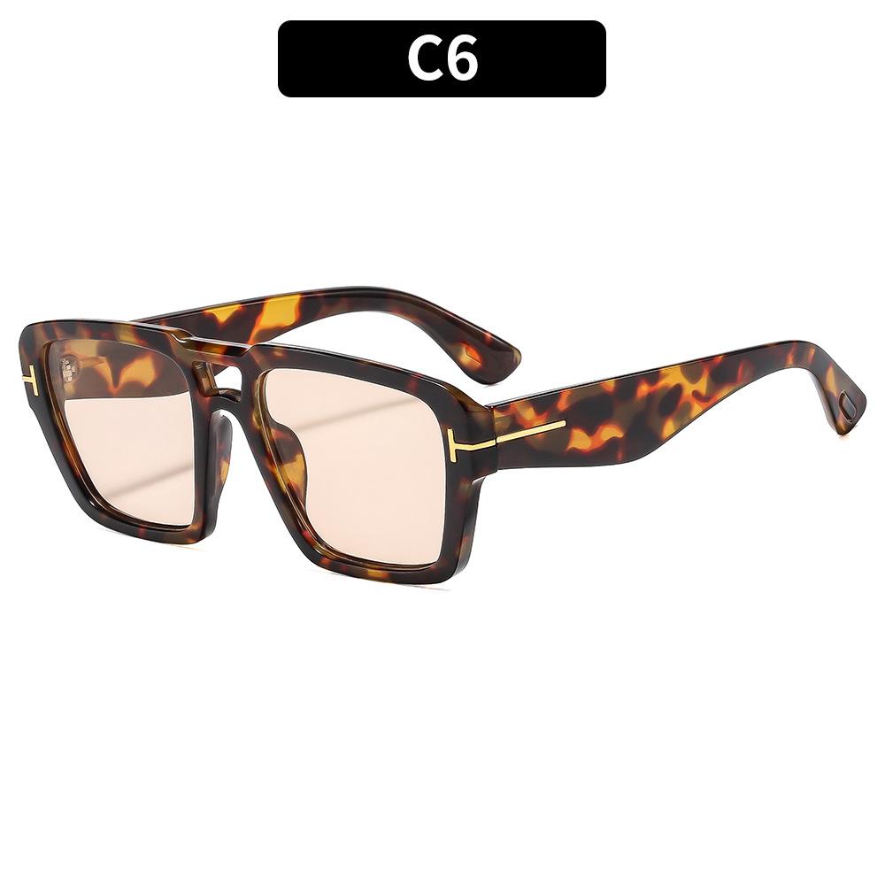 Women's sunglasses, square T-shaped sunglasses, men's and women's fashion sunglasses