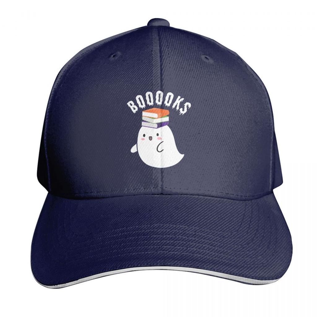 Booooks Halloween Ghost Reading Books Cap Fashion Casual Baseball Caps Adjustable Hat Hip Hop Summer Unisex Baseball Hats
