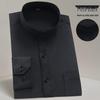Men's Long Sleeve Chinese Red Stand-Up Collar Shirt - Professional Korean Style Workwear