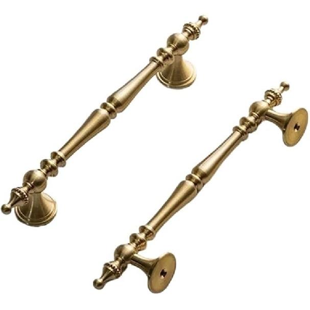 Cabinet Handle 2Pcs Solid Brass Kitchen Cabinet Handles Drawer Pulls T Bar Handles Knobs Wardrobe Furniture Handle Hardware Door Knocker(Hole 128mm)