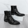 Men's British Style Autumn Leather Chelsea Boots - Shiny, Pointed Toe, High-Top, Formal, Casual, Short Boots