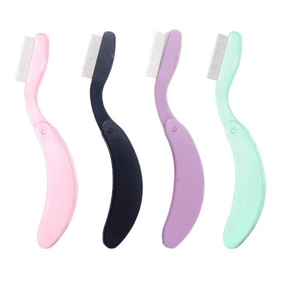 1/2Pcs Eyelash Separator Comb Foldable Handle Lash Separator Tool Stainless Steel Teeth Eyelash Separating Brush Mascara Applicator Comb Makeup Tools