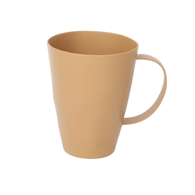 Creative Wheat Straw Coffee Mug, Mouthwash Cup, Toothbrush Holder, Plastic Travel Portable Tea Cup with Handle