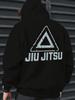 Męska bluza z kapturem z motywem JIU JITSU, modna bluza w stylu ulicznym z nadrukiem z tyłu. Ideał