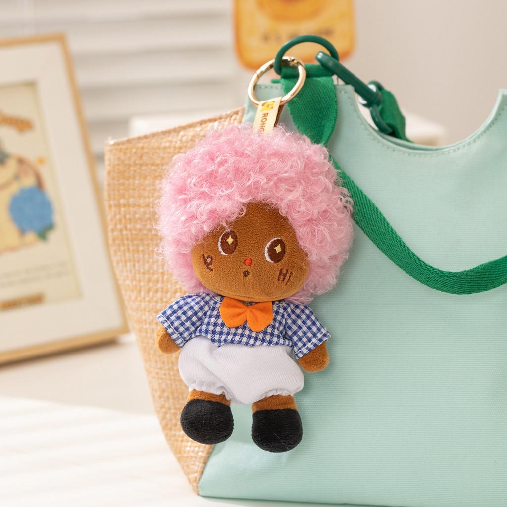 Plush Star Character Keychain With Polyester Fiber For Gift And Bag Decor